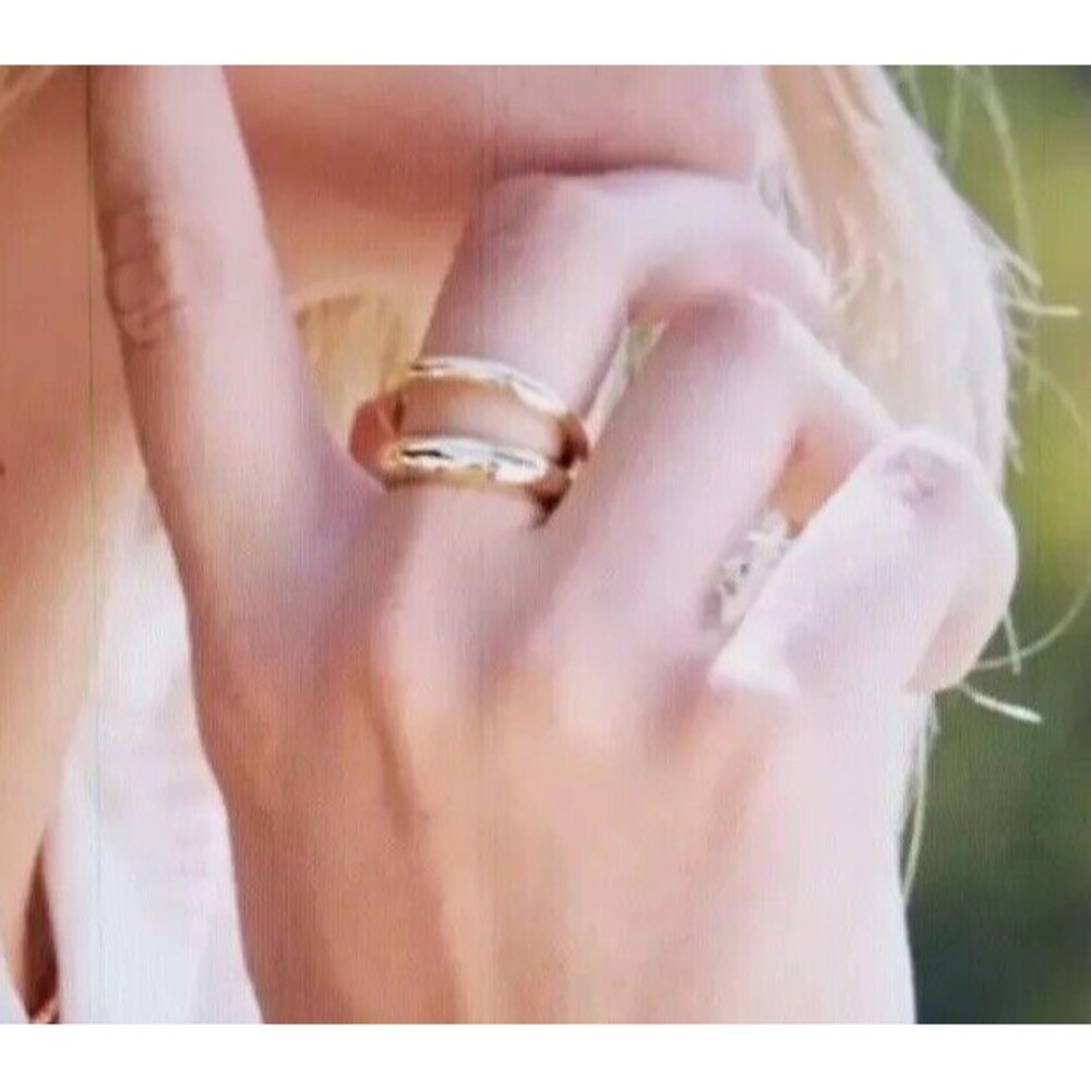 Loren Stewart Curateur Deux Open Band 14K Gold Plated Ring Size 7 NEW